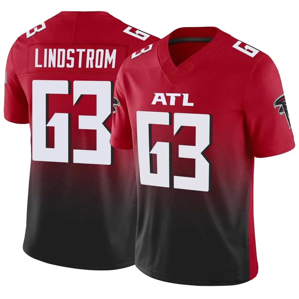 Rebec A.Falcons #63 Chris Lindstrom Player Red Vapor F.U.S.E. Limited Stitched Jerseys