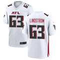 Rebec A.Falcons #63 Chris Lindstrom Player White Home Game Stitched Jerseys