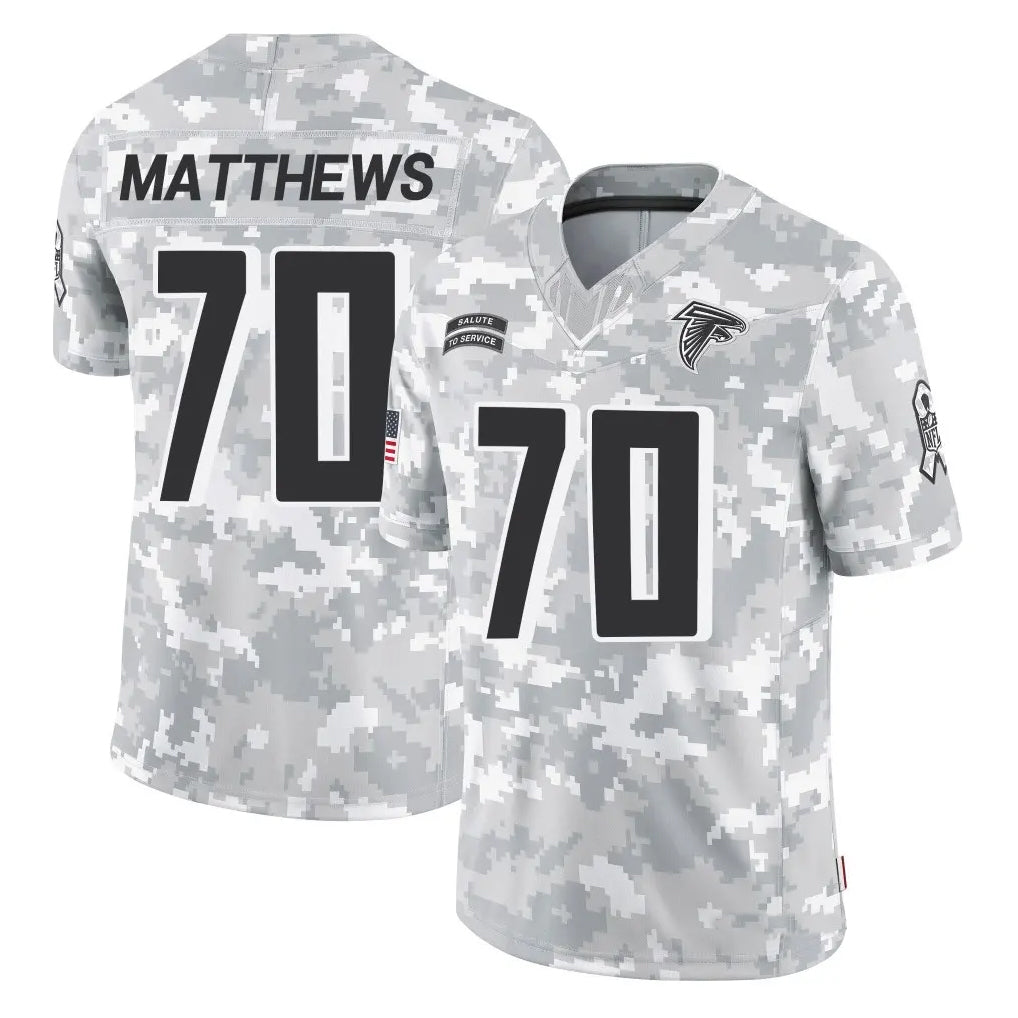 Rebec A.Falcons #70 Jake Matthews Player Arctic Camo Salute to Service Limited Stitched Jerseys