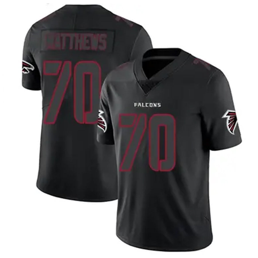 Rebec A.Falcons #70 Jake Matthews Player Black Limited Elite Game Stitched Jerseys