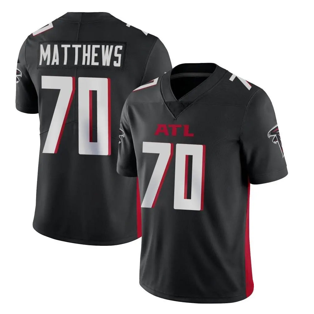 Rebec A.Falcons #70 Jake Matthews Player Black Vapor Untouchable Limited Home Game Stitched Jerseys