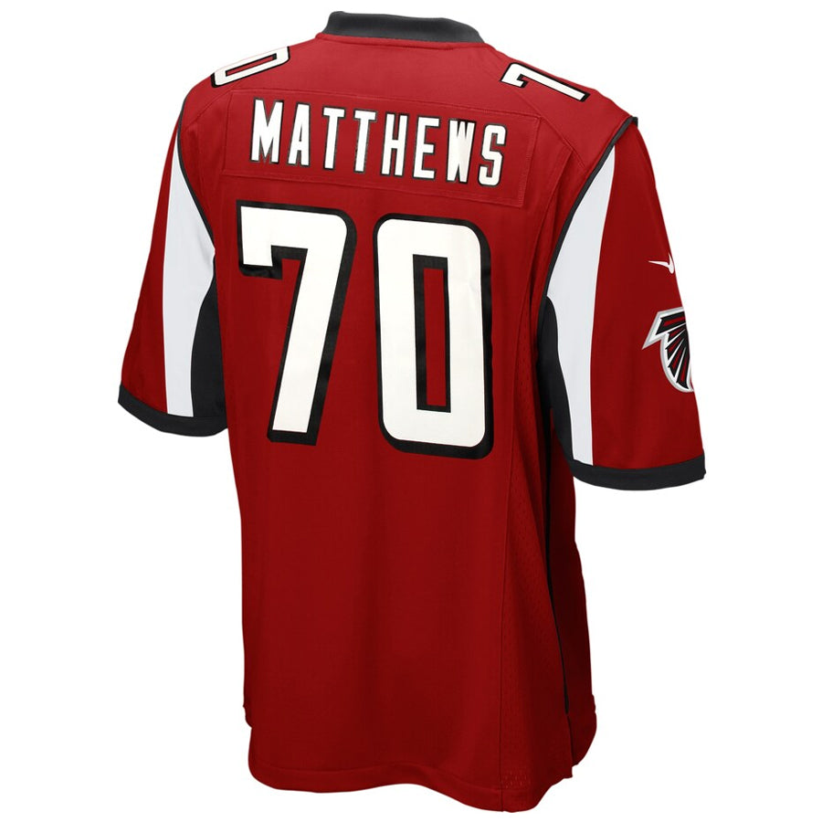 Rebec A.Falcons #70 Jake Matthews Player Red Game Stitched Jerseys