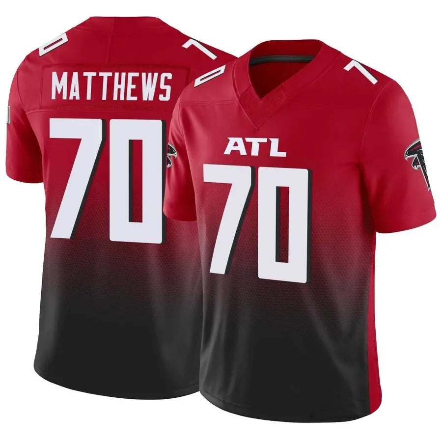 Rebec A.Falcons #70 Jake Matthews Player Red Vapor F.U.S.E. Limited Stitched Jerseys