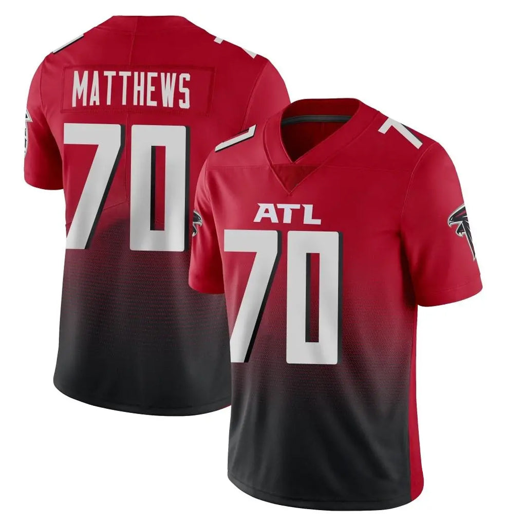 Rebec A.Falcons #70 Jake Matthews Player Red Vapor Untouchable Limited Home Game Stitched Jerseys