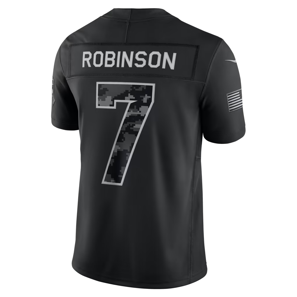Rebec A.Falcons #7 Bijan Robinson Black 2026 Salute to Service Stitched Limited Jersey