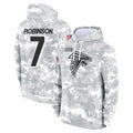Rebec A.Falcons #7 Bijan Robinson Player Camo Arctic Salute to Service Hoodies Limited Stitched Jerseys
