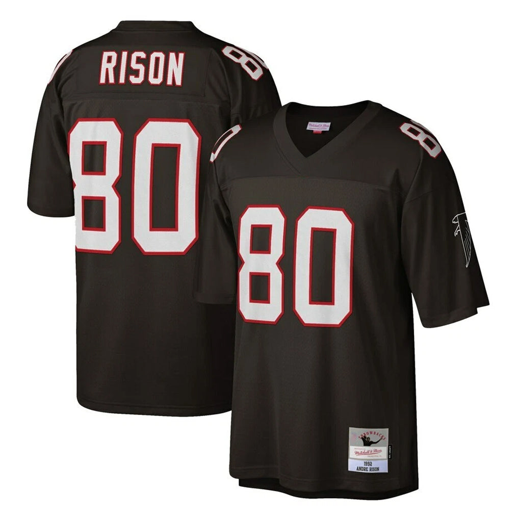 Rebec A.Falcons #80 Andre Rison Player Mitchell & Ness Black 1992 Legacy Stitched Jerseys