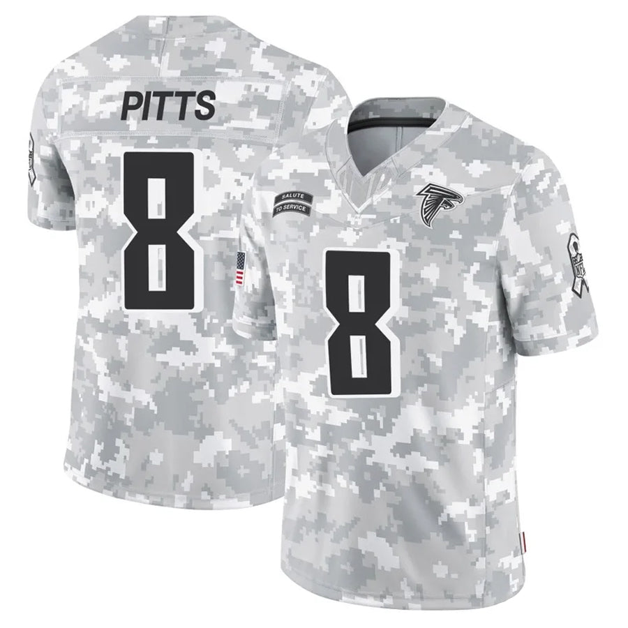 Rebec A.Falcons #8 Kyle Pitts Sr. Player Arctic Camo Salute to Service Limited Stitched Jerseys