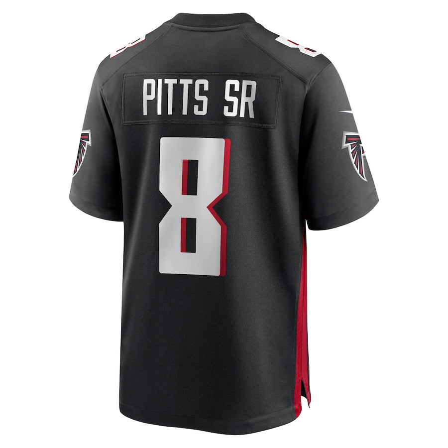 Rebec A.Falcons #8 Kyle Pitts Sr. Player Black Home Game Stitched Jerseys