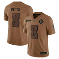 Rebec A.Falcons #8 Kyle Pitts Sr. Player Brown Salute To Service Limited Stitched Jerseys