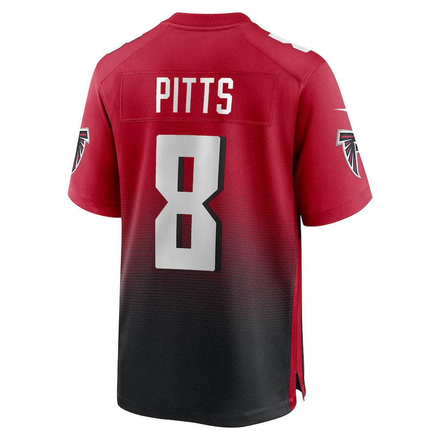 Rebec A.Falcons #8 Kyle Pitts Sr. Player Red Home Game Stitched Jerseys