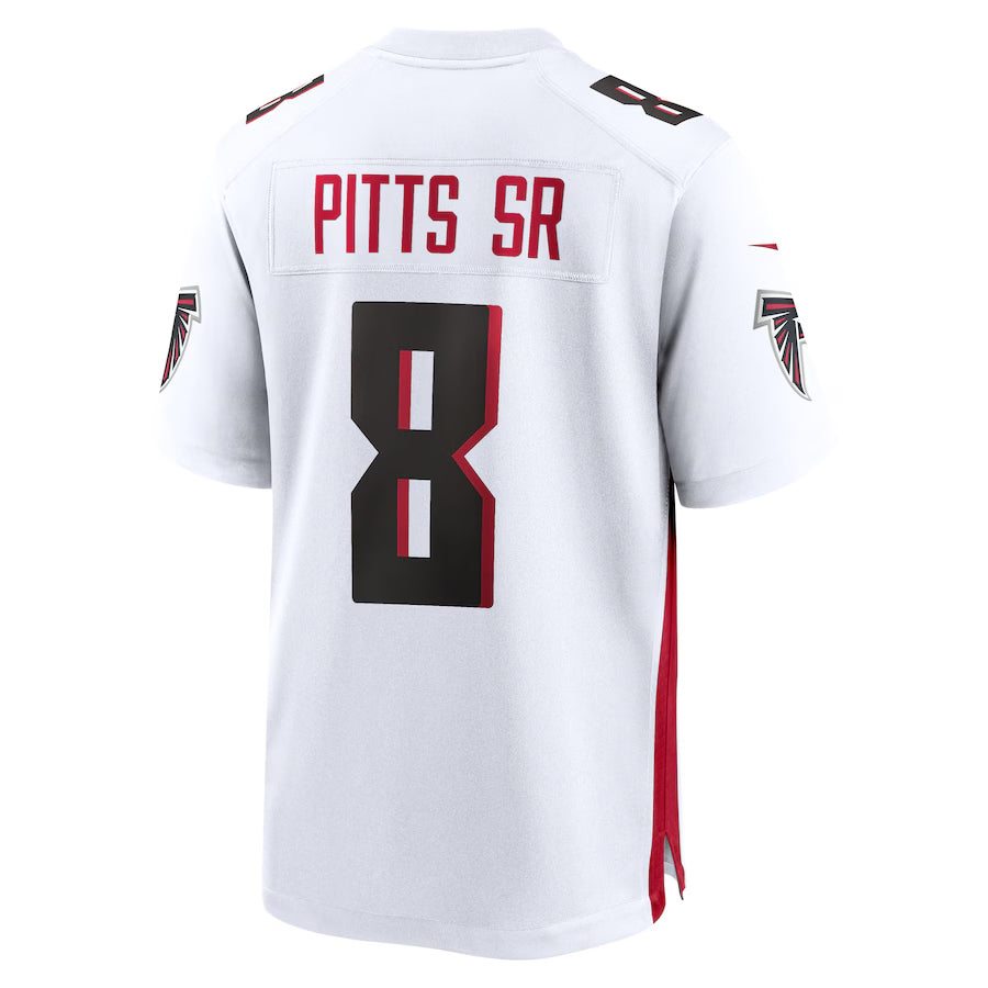 Rebec A.Falcons #8 Kyle Pitts Sr. Player White Home Game Stitched Jerseys