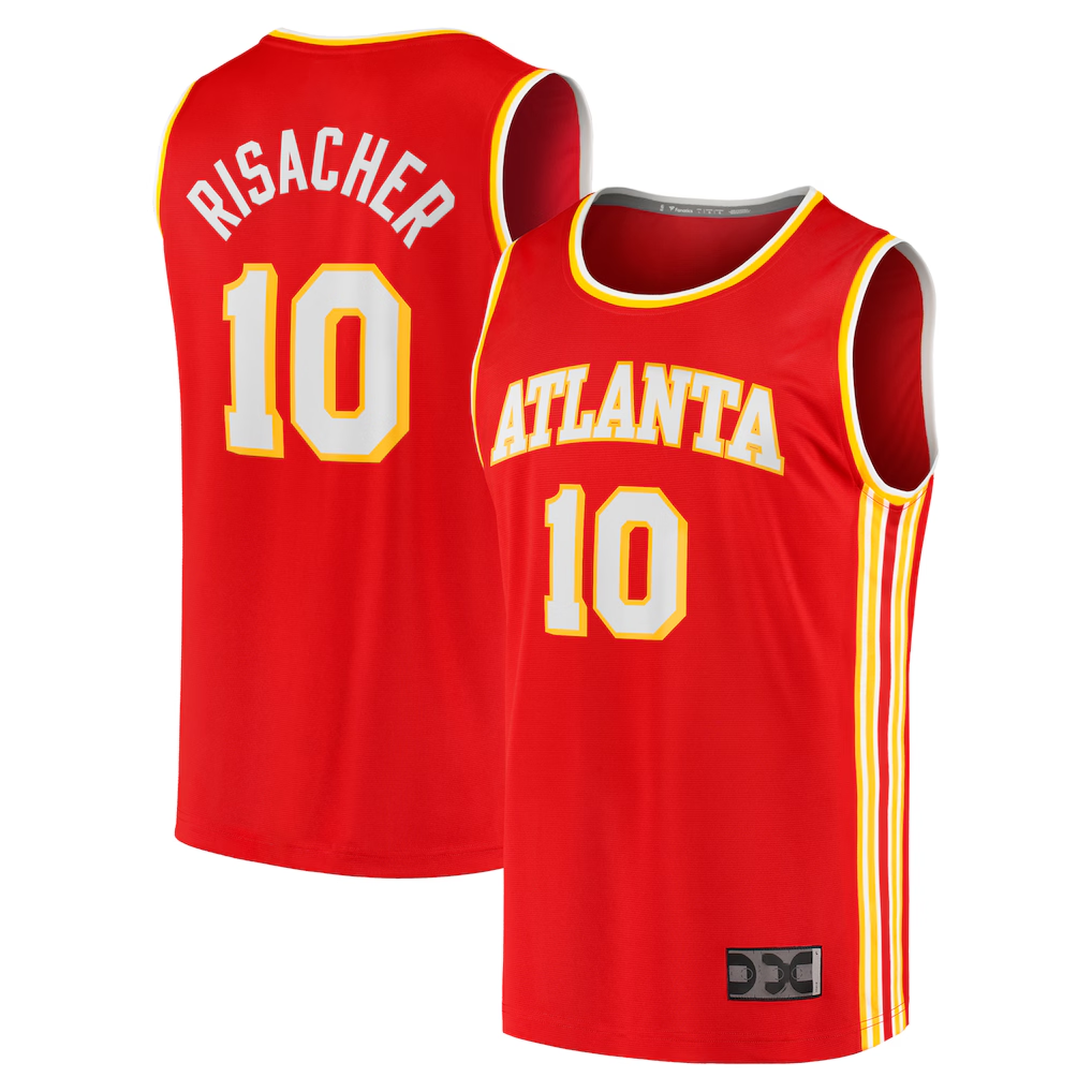 Rebec A.Hawks #10 Zaccharie Risacher Red 2024 Draft Fast Break Player Jerseys - Icon Edition