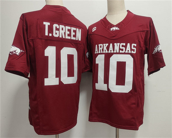 Rebec A.Razorbacks #10 TAYLEN GREEN Red 2025 F.U.S.E. Vapor Limited Stitched Football American College Jerseys