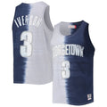 Rebec G.Hoyas #3 Allen Iverson Mitchell & Ness Name & Number Tie-Dye Tank Top Gray Navy Stitched American College Jerseys