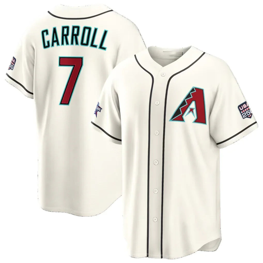A.Diamondbacks #7 Corbin Carroll 2026 All-Star Game Cream Rebec Replica Baseball Stitched Jerseys