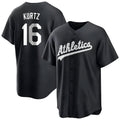 Rebec Athletics #16 Nick Kurtz Player Black Game Stitched Jerseys