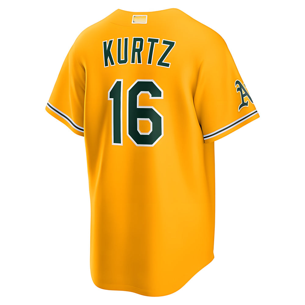 Rebec Athletics #16 Nick Kurtz Player Gold Alternate Stadium Stitched Jerseys