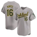 Rebec Athletics #16 Nick Kurtz Player Grey Home Limited Stitched Jerseys