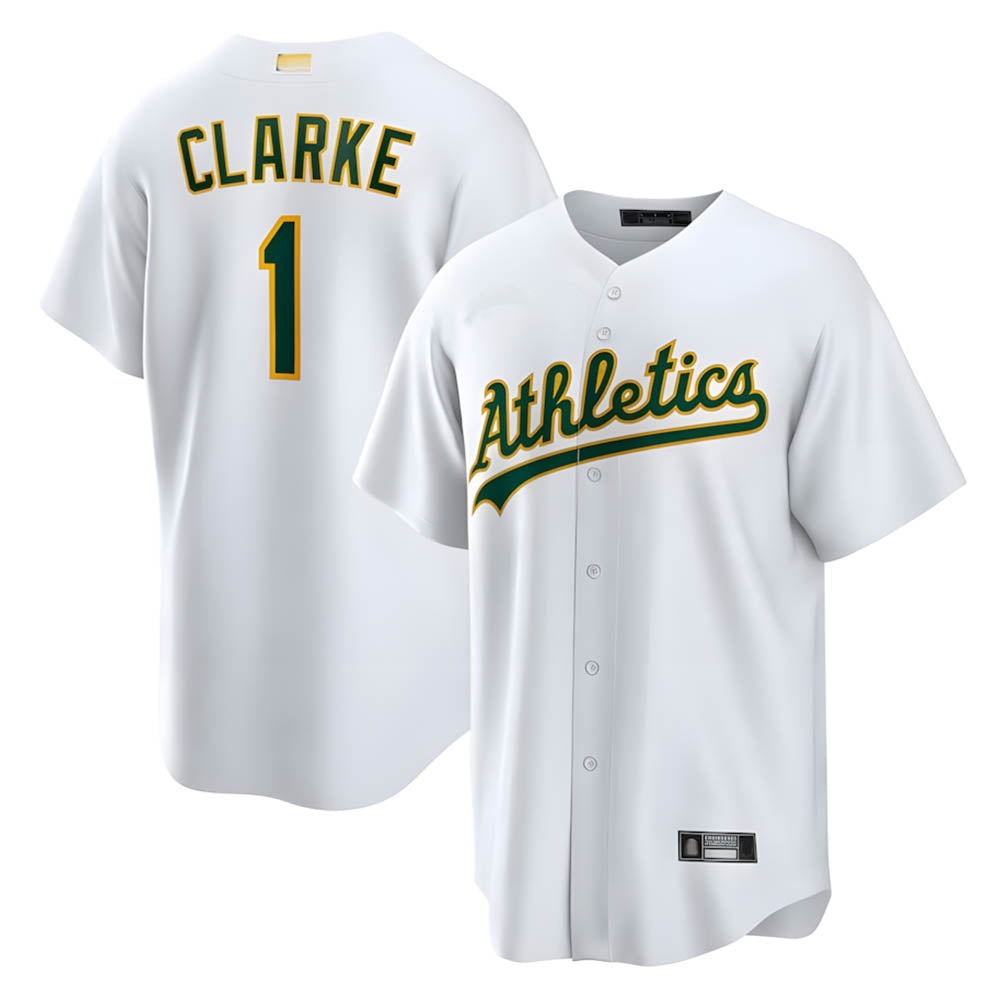 Rebec Athletics #1 Denzel Clarke player White Home 2026 Official Stitched Jersey