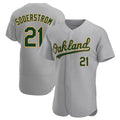 Rebec Athletics #21 Tyler Soderstrom Player Gray Authentic Road Stitched Jersey