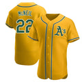 Rebec Athletics #22 Jeff McNeil player Gold Authentic Alternate Stitched Jersey