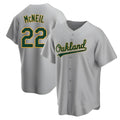 Rebec Athletics #22 Jeff McNeil player Gray Replica Road Stitched Jersey