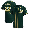 Rebec Athletics #22 Jeff McNeil player Green Authentic Alternate Stitched Jersey