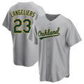 Rebec Athletics #23 Shea Langeliers Player Gray Replica Road Stitched Jerseys
