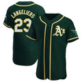 Rebec Athletics #23 Shea Langeliers Player Green Authentic Alternate Stitched Jerseys