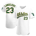 Rebec Athletics #23 Shea Langeliers Player White Authentic Home Stitched Jersey