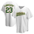 Rebec Athletics #23 Shea Langeliers Player White Replica Home Stitched Jerseys