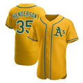 Rebec Athletics #35 Rickey Henderson Player Gold Authentic Alternate Stitched Jersey