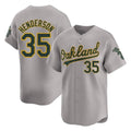 Rebec Athletics #35 Rickey Henderson Player Gray Limited Away Stitched Jersey