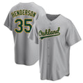Rebec Athletics #35 Rickey Henderson Player Gray Replica Road Stitched Jersey