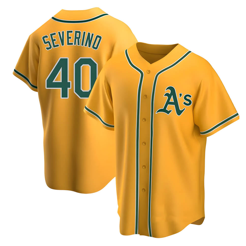 Rebec Athletics #40 Luis Severino player Gold Replica Alternate Stitched Jersey