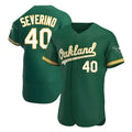 Rebec Athletics #40 Luis Severino player Green Authentic Kelly Alternate Stitched Jersey