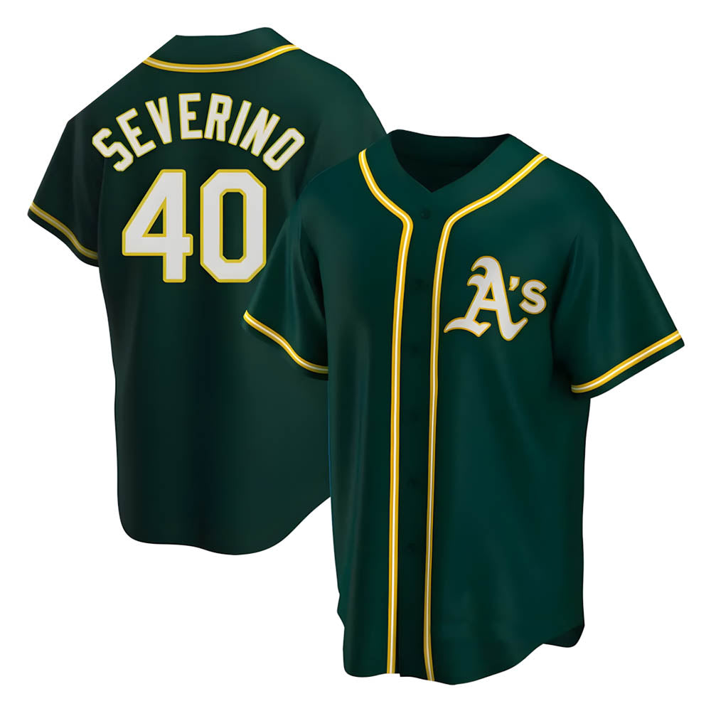 Rebec Athletics #40 Luis Severino player Green Replica Alternate Stitched Jersey