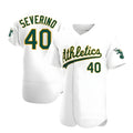 Rebec Athletics #40 Luis Severino player White Authentic Home Stitched Jersey