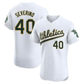 Rebec Athletics #40 Luis Severino player White Elite Home Stitched Jersey
