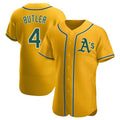 Rebec Athletics #4 Lawrence Butler player Gold Authentic Alternate Stitched Jersey