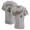 Rebec Athletics #4 Lawrence Butler player Gray Elite Road Stitched Jersey