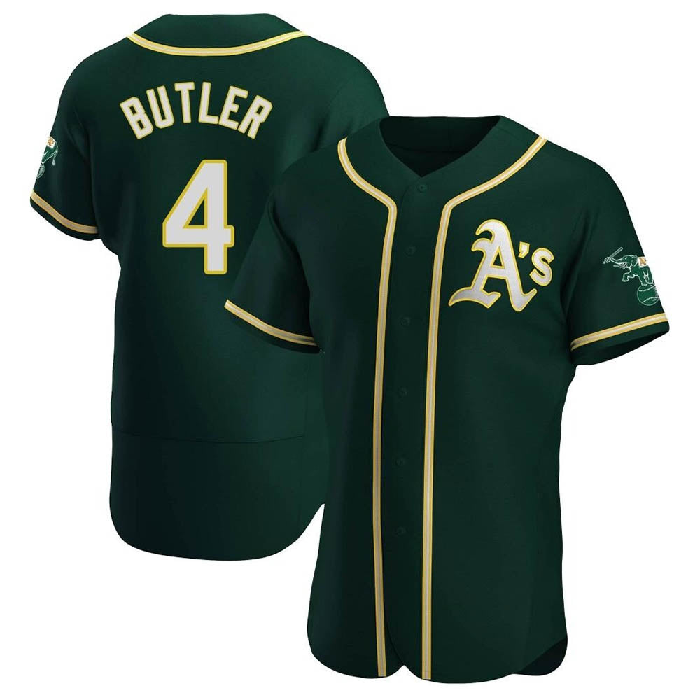 Rebec Athletics #4 Lawrence Butler player Green Authentic Alternate Stitched Jersey