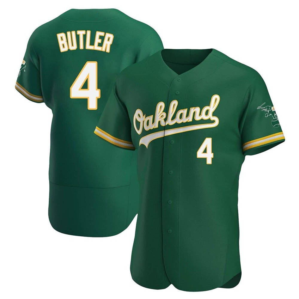 Rebec Athletics #4 Lawrence Butler player Green Authentic Kelly Alternate Stitched Jersey