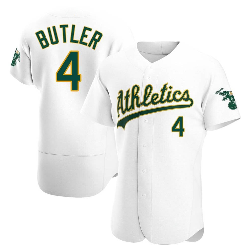 Rebec Athletics #4 Lawrence Butler player White Authentic Home Stitched Jersey