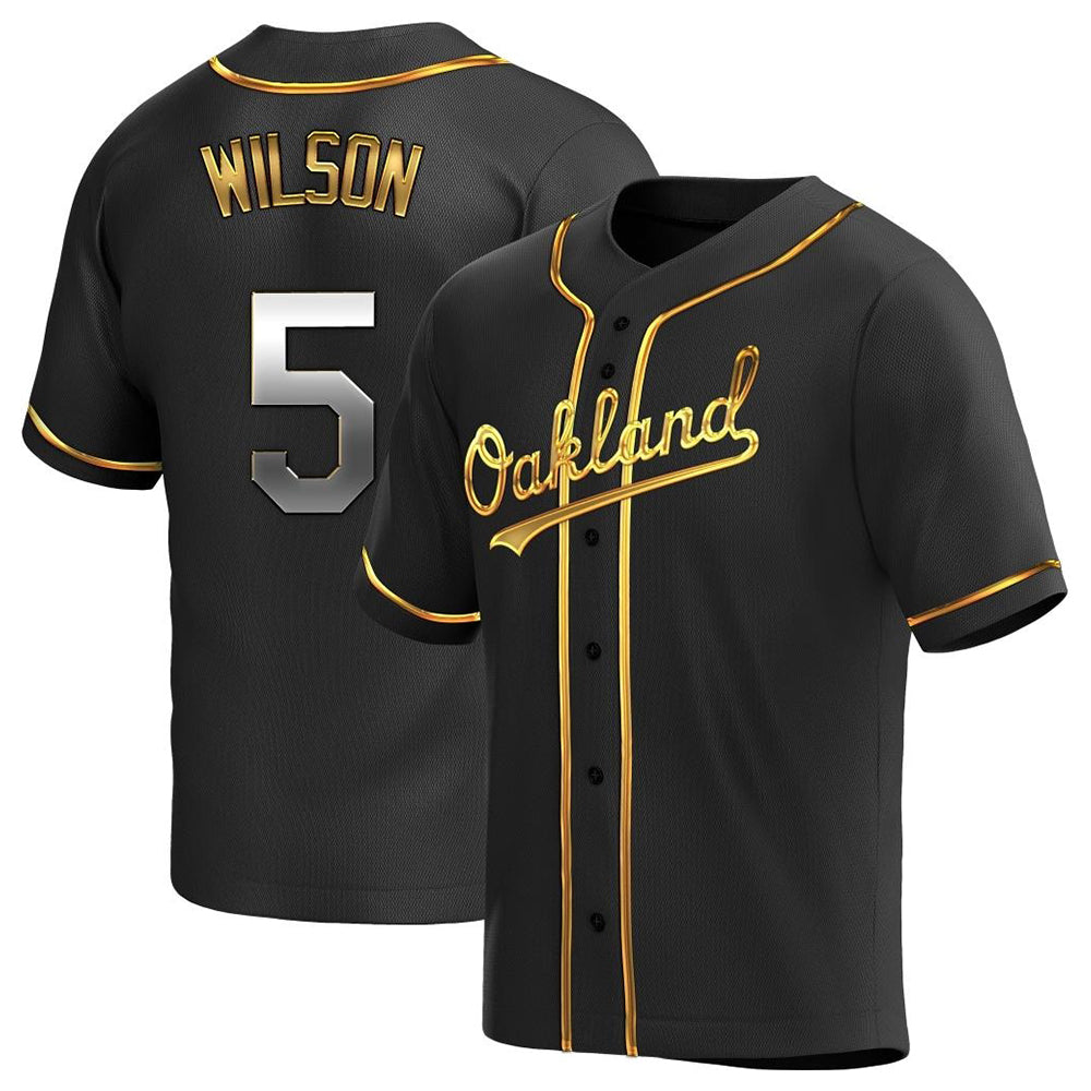 Rebec Athletics #5 Jacob Wilson Black Golden Replica Alternate  Stitched Jersey