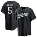 Rebec Athletics #5 Jacob Wilson Black&White Replica Alternate Stitched Jersey