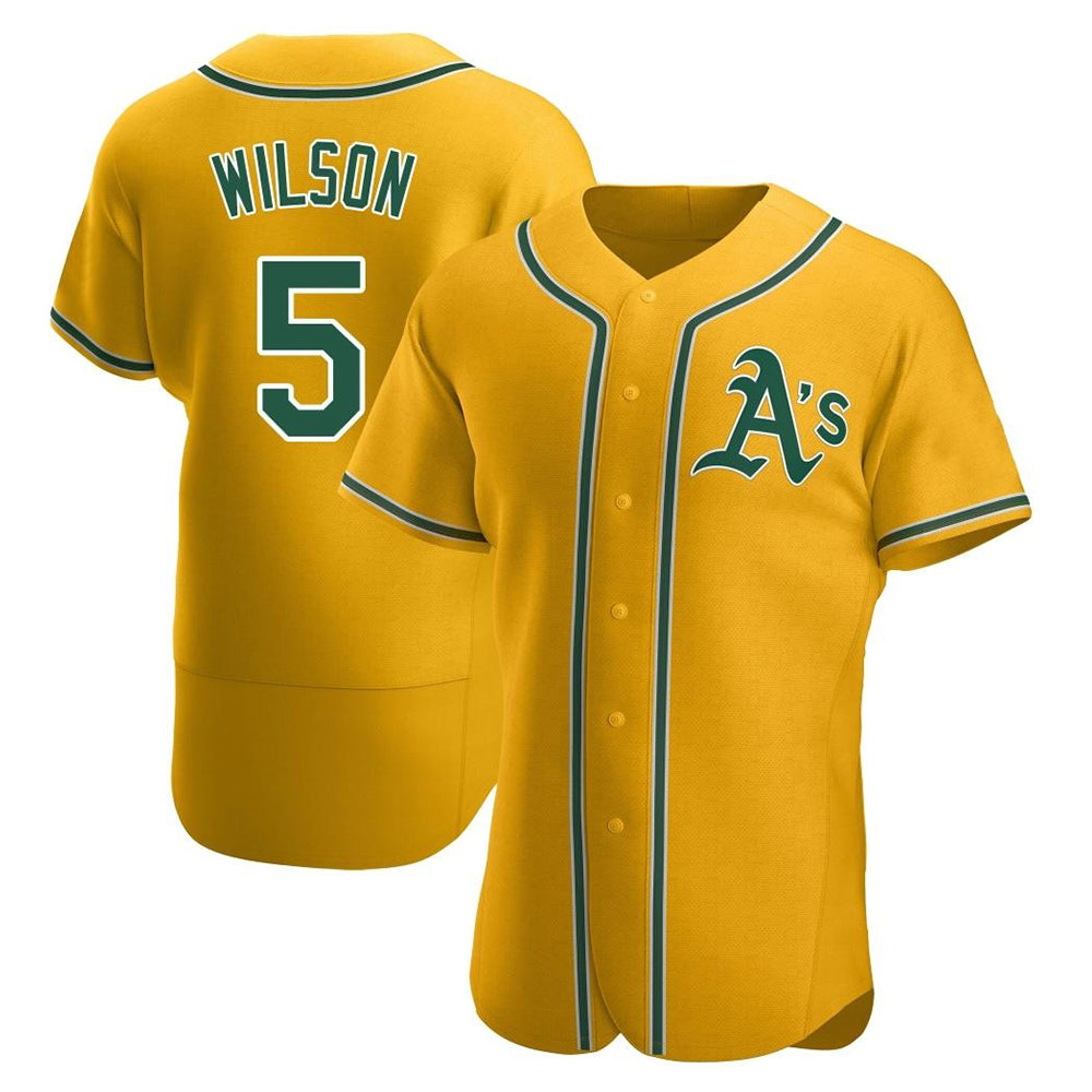 Rebec Athletics #5 Jacob Wilson Gold Authentic Alternate Stitched Jersey