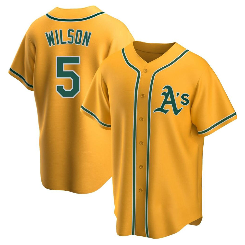 Rebec Athletics #5 Jacob Wilson Gold Replica Alternate Stitched Jersey