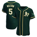 Rebec Athletics #5 Jacob Wilson Green Authentic Alternate Stitched Jersey
